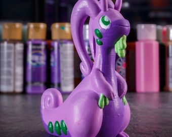 Whimsical 3D Printed Goodra Statue: Hand-Painted and One-of-a-Kind Desk Decor