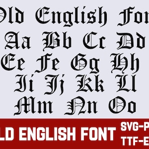 Old English Font | Clipart Files for Cricut | Old English Font Svg | Digital Download