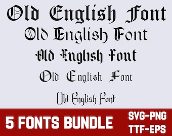 Alte Englische Schrift | Clipart Dateien für Cricut | Alte englische Schriftart | Digitaler Download