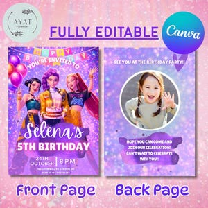 Kpop birthday, kpop demon hunters, kpop birthday invite, demon hunters invite, kpop invitation, birthday invitation, kpop invite, kpop demon hunter, kpop, kpop party invite, kpop party, canva template, demon hunters.