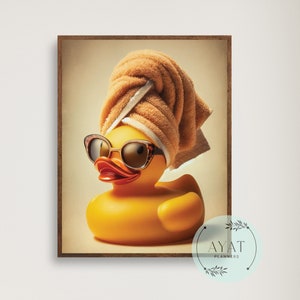 Trendy Wall Art | Bathroom Wall Art | Duck Bathroom Print | Trendy Style Art | Duck in Shower | Duck Bathroom Print | Duck Bathroom Art