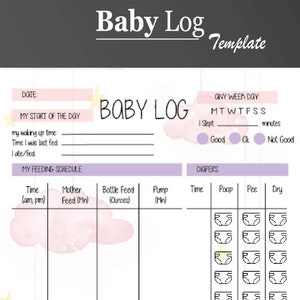 Daily Baby Log Book: Newborn Tracker, Infant Schedule (PDF)
