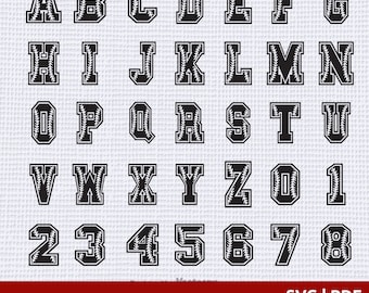 Font Baseball SVG: Lettering Varsity (download digitale)