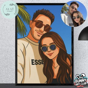 Couple Portrait, Gift For Couple, Faceless Portrait, Engagement Drawing, Boyfriend Portrait, Family Portrait, Custom Gift, Faceless Gift