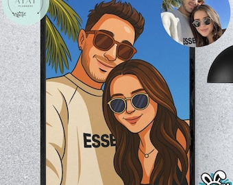 Custom Couple Portrait: Faceless Digital Illustration (Digital Download)