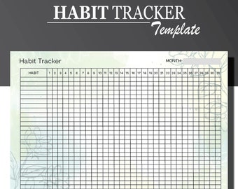 Monthly Habit Tracker Printable: Goal Tracker (PDF)
