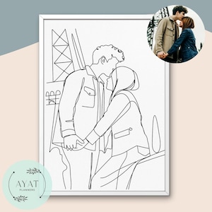 Custom Line Art Portrait: Minimalist Photo to Drawing (Digital Download