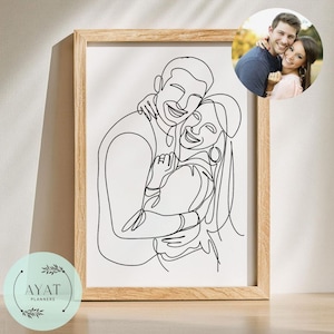 Custom Line Art Portrait: Minimalist Photo to Drawing (Digital Download