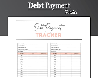 Debt Payoff Tracker: Snowball Chart Printable (PDF)
