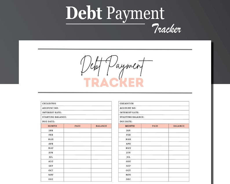 Debt Payoff Tracker: Snowball Chart Printable (PDF) - Etsy