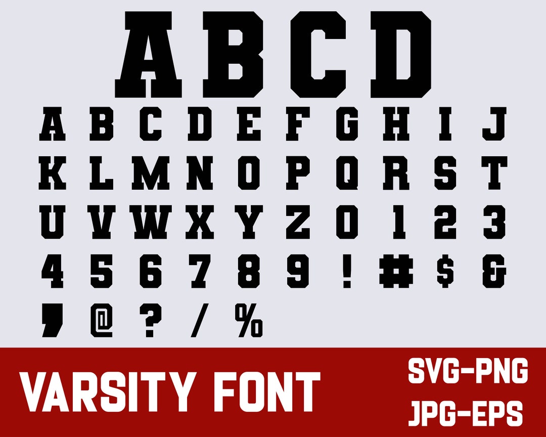 Varsity Font Svg | Varsity Font | Varsity Letters | Mirror Font Svg ...
