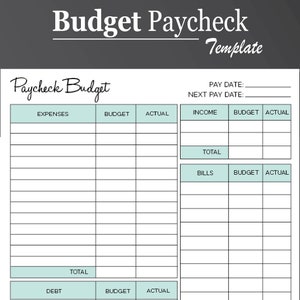 Paycheck Budget PDF: All-In-One Biweekly Budget (Digital Download)