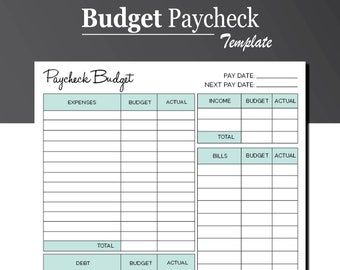 Paycheck Budget PDF: All-In-One Biweekly Budget (Digital Download)