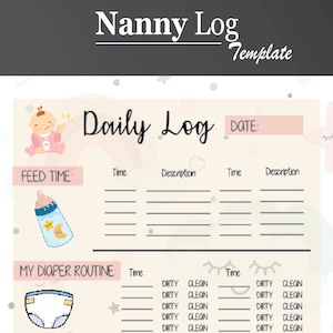 Note per tata / Registro per tata / Guida per tata / Raccoglitore per tata / Raccoglitore per babysitter / Guida per babysitter / Rapporto giornaliero neonato / Foglio rapporto bambino