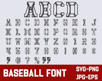 Font Baseball SVG: Lettering Varsity (download digitale)