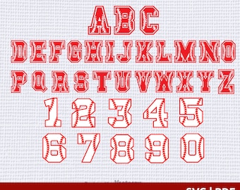 Font Baseball SVG: Lettering Varsity (download digitale)