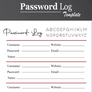 Password Tracker | Password Keeper | Password Log | Password Book | Password Logbook | Password Manger | Password Sheet | Password List