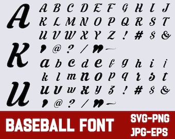 Font Baseball SVG: Lettering Varsity (download digitale)