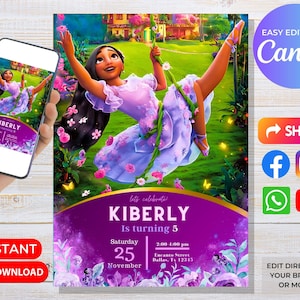 Encanto Birthday Invitation: Canva Editable Digital Party Invite