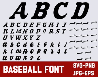 Font Baseball SVG: Lettering Varsity (download digitale)