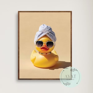 Trendy Wall Art | Bathroom Wall Art | Duck Bathroom Print | Trendy Style Art | Duck in Shower | Duck Bathroom Print | Duck Bathroom Art