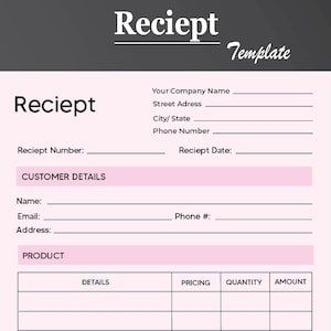 Receipt Template | Receipts | Business Receipt | Invoice Receipt | Receipt Book | Rent Receipt | Order Receipt | Receipt Printable