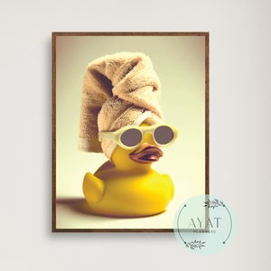Trendy Wall Art | Bathroom Wall Art | Duck Bathroom Print | Trendy Style Art | Duck in Shower | Duck Bathroom Print | Duck Bathroom Art