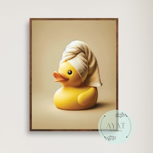 Trendy Wall Art | Bathroom Wall Art | Duck Bathroom Print | Trendy Style Art | Duck in Shower | Duck Bathroom Print | Duck Bathroom Art