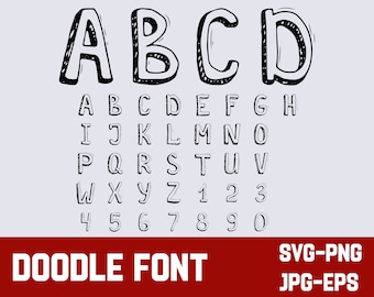 Doodle Font Svg | Doodle Font Png | Doodle Letters Svg | Doodle Alphabet Svg | Doodle Letters Png | Doodle Alphabet Png