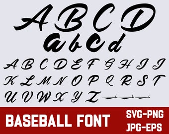 Lettering di baseball / Carattere baseball SVG / Carattere Baseball / Carattere Varsity SVG / Carattere Sport / Carattere Varsity / Carattere College / Caratteri sportivi