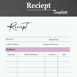 Receipt Template | Receipts | Business Receipt | Invoice Receipt | Receipt Book | Rent Receipt | Order Receipt | Receipt Printable