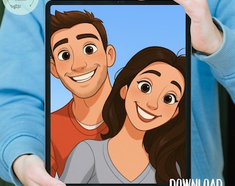 Custom Disney Style Portrait | Family, Couples, Pets (Digital Download)