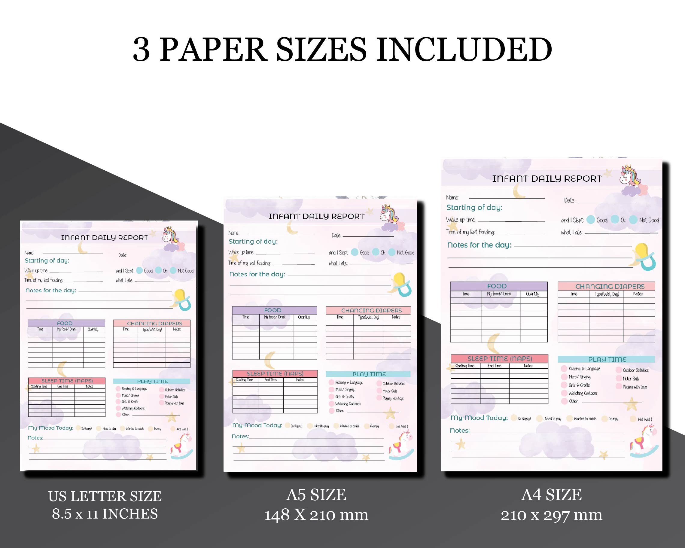 Daily Infant Log Book: Baby Tracker, Nanny Report (PDF) - Etsy