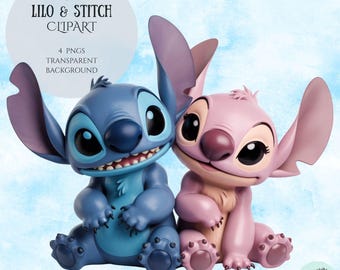 Stitch and Lilo PNG Clipart Bundle: Digital Download