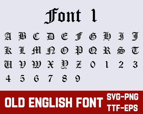 英語 フォント 見本 オールド イングリッシュ フォント | Cricut 用クリップアート