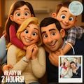 Custom Pixar Style Portrait: Family, Couple, Pet Cartoon (Digital Download product logo