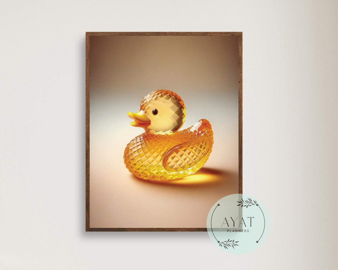 Crystal Yellow Rubber Duck Bathroom Wall Art | Toilet Poster | Funny ...