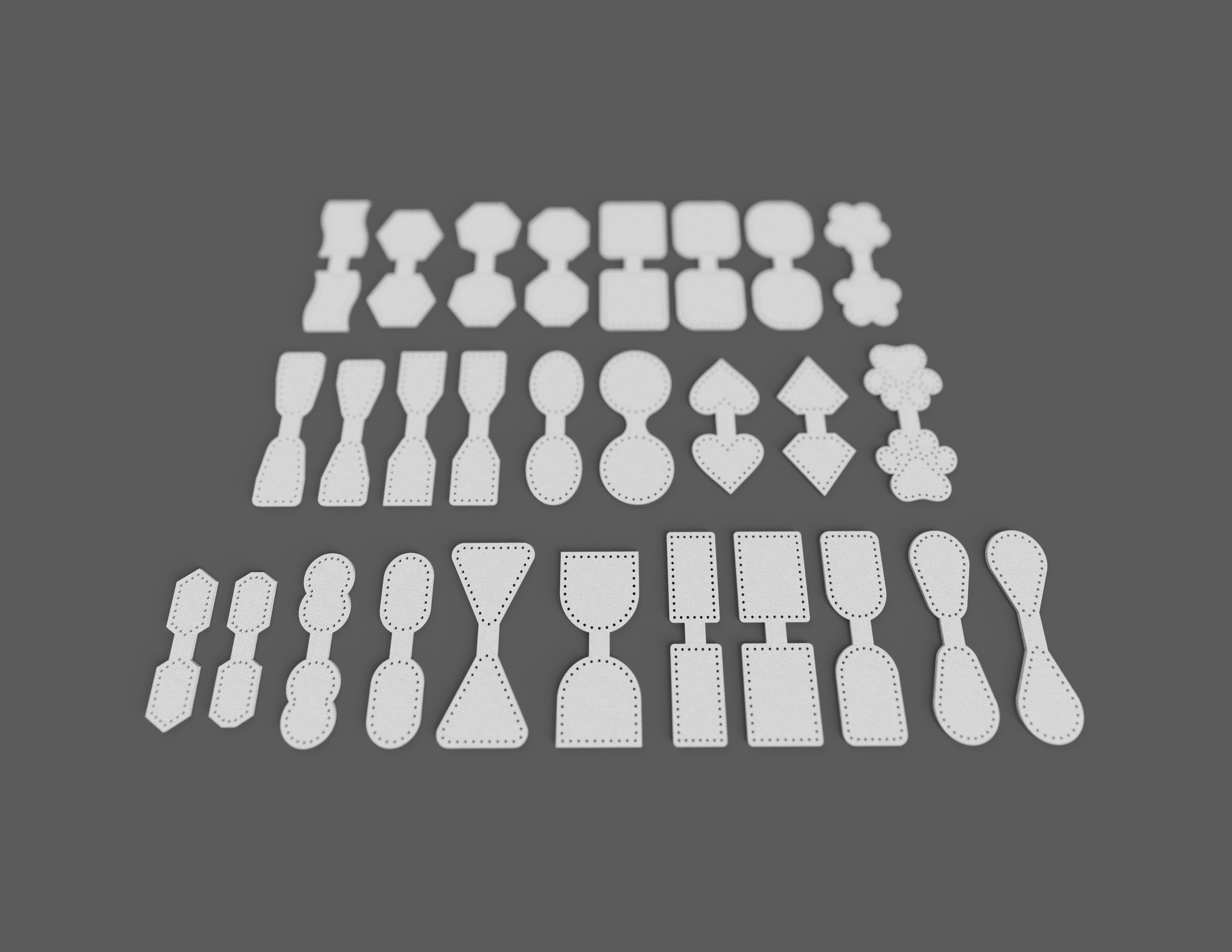 Leather Keyring Design Files for Laser Cutting Bundle 1. SVG, DXF, PNG