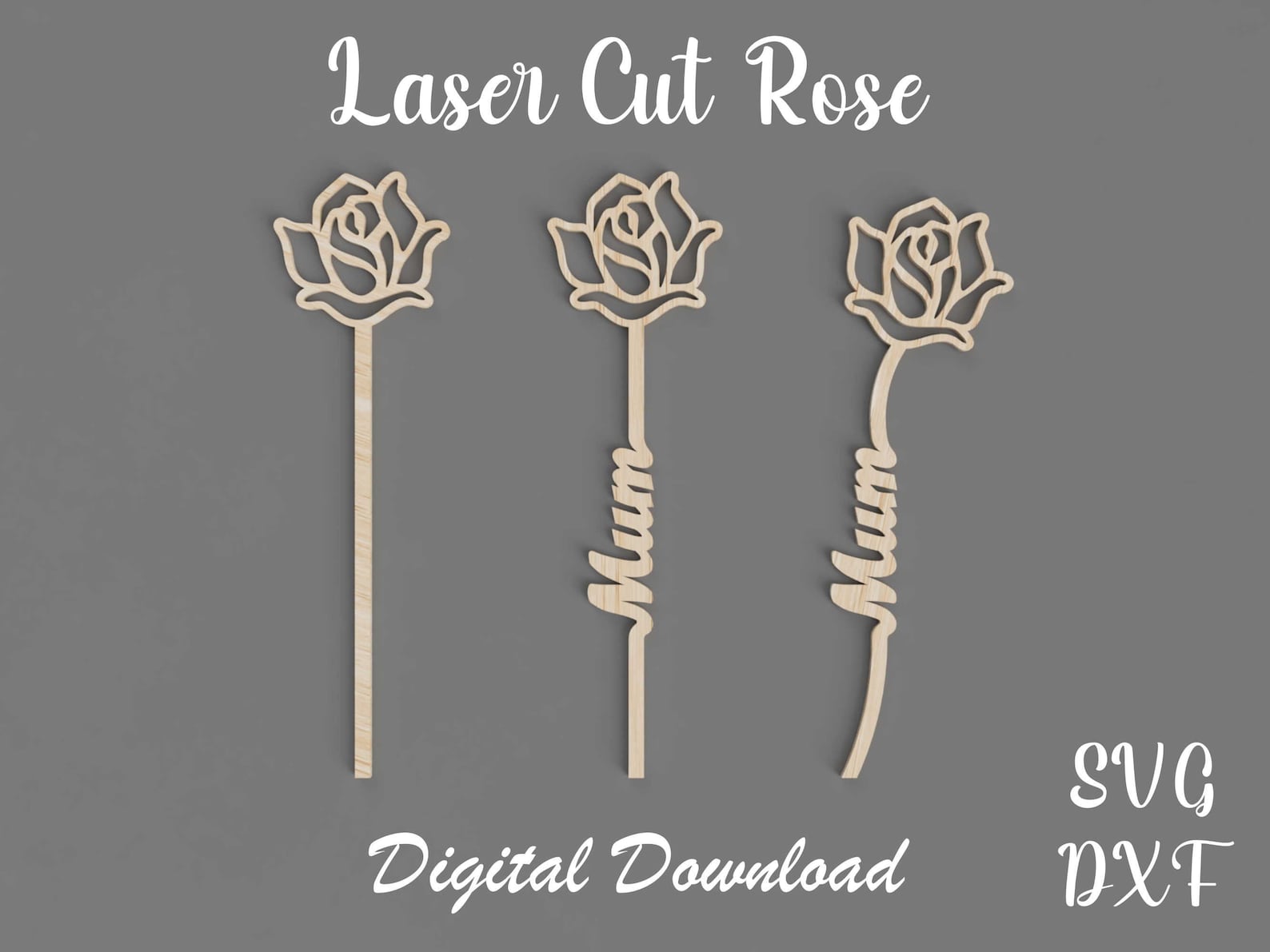 Laser Cut Rose Design Files for Laser Cutting #1. SVG, DXF. - Gift ...