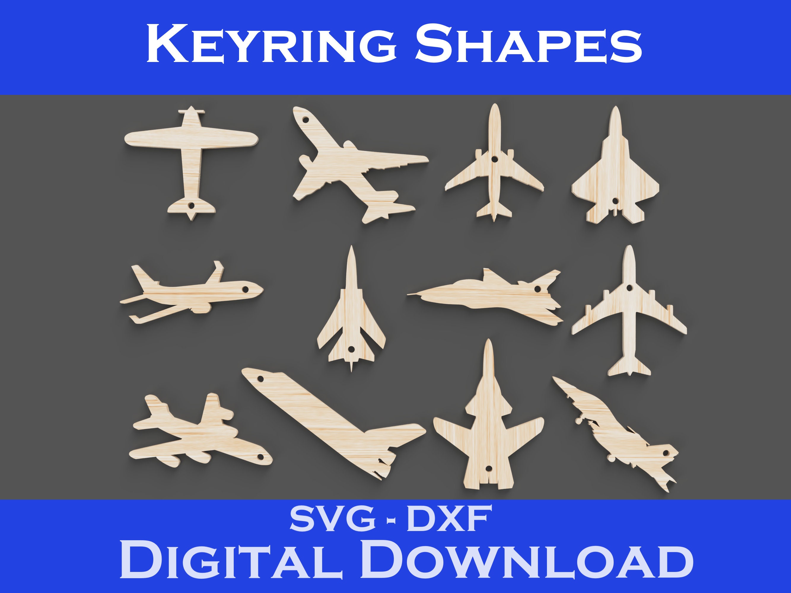 Keyring Design Files for Laser Cutting #3. SVG, DXF. - Keychain Designs ...