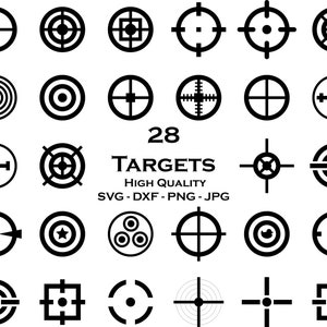 Targets 28 Designs - Files For Laser / Vinyl Cutting. SVG, DXF, PNG. - Printable Shooting Target - Cut Files - Template - Nerf