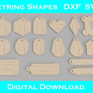 Arquivos de Design de Chaveiro para Corte a Laser #1. SVG, DXF, PNG. - Designs de Chaveiro - Arquivos de Corte - Modelo - Chaveiro - Etiqueta de Presente