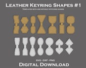 Leather Keyring Design Files For Laser or Vinyl Cutters. SVG, DXF, PNG. - Keychain Designs - Cut Files - Template - Glowforge - Key Fob #1