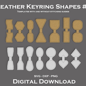 Archivos de diseño de llaveros de cuero para cortadores láser o de vinilo. SVG, DXF, PNG. - Diseños de llaveros - Archivos recortados - Plantilla - Forja resplandeciente - Llavero #1