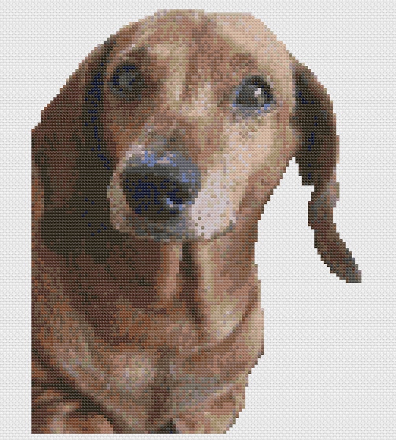 Red Smooth Dachshund Dog Cross Stitch Digital Download - Etsy