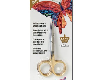 Madeira Double Curve embroidery scissors gold plated