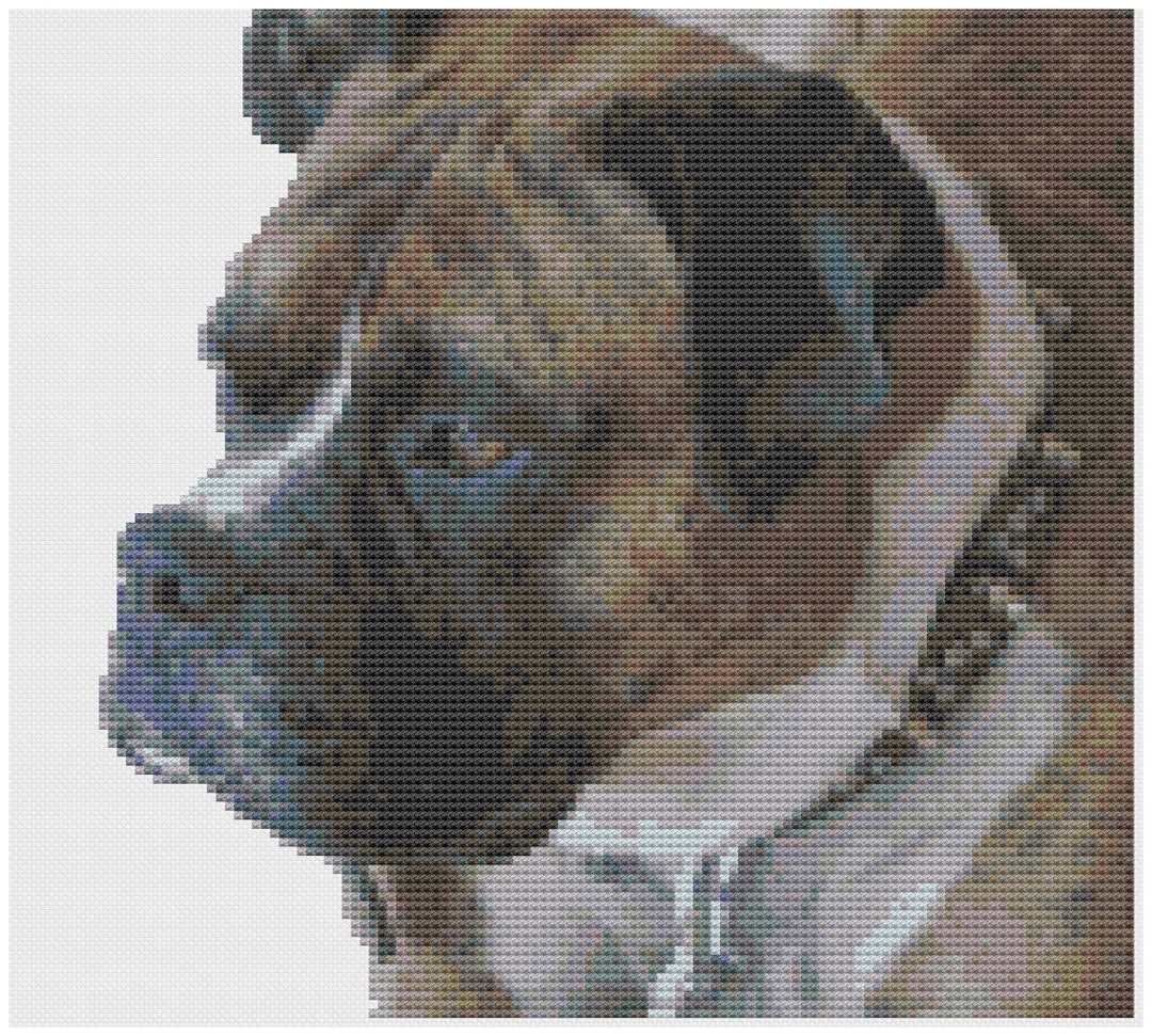 Boxer Dog Cross Stitch Digital Download Etsy