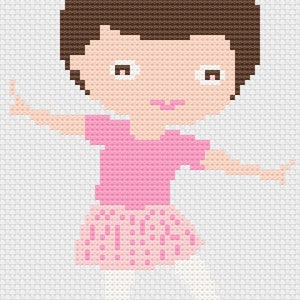 Young Ballet Dancer Cross Stitch Digital Download
