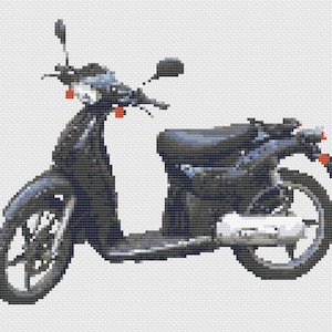 Scooter Motorbike Cross Stitch Digital Download
