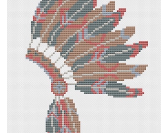 Coiffure Apache au point de croix en téléchargement numérique
